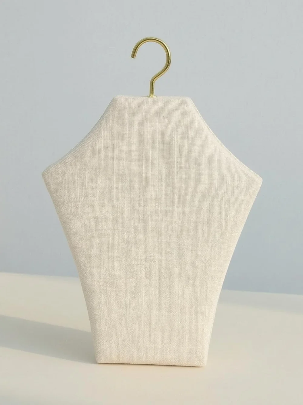 Cream Jewelry Display Bust with Gold Hook